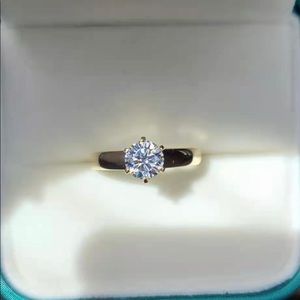 10k yellow gold 1 carat moissanite ring